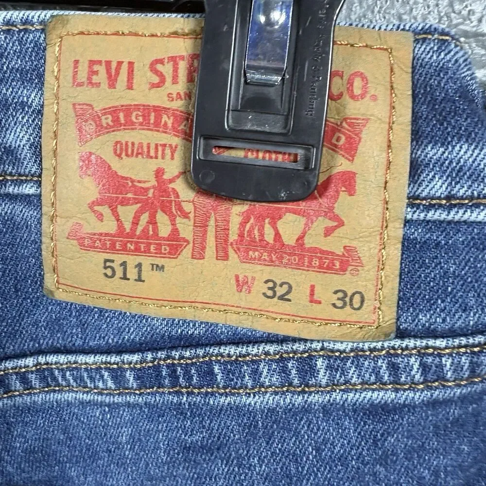 Levis 511 Slim Fit Jeans Mens 32x30 Medium Wash Stretch Casual Denim
